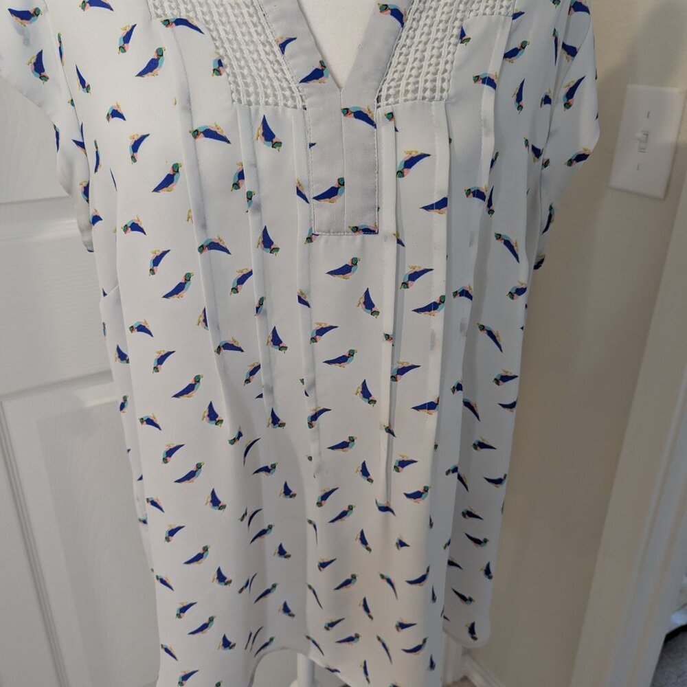 Daniel Rainn Estefany Lace Detail Split Neck Top